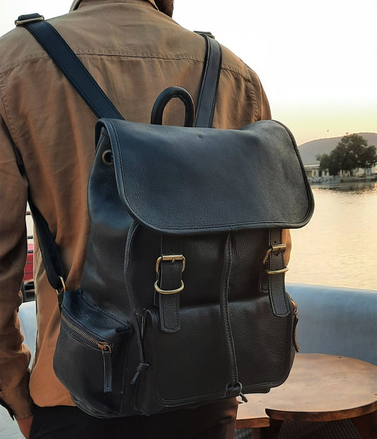 Leather Backpack â€?Handmade 15.5 Inch Unisex Backpack.